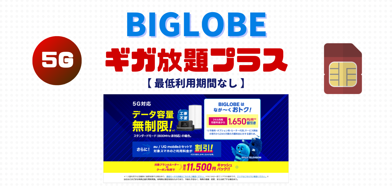【BIGLOBE WiMAX】ギガ放題プラス を完全解説！