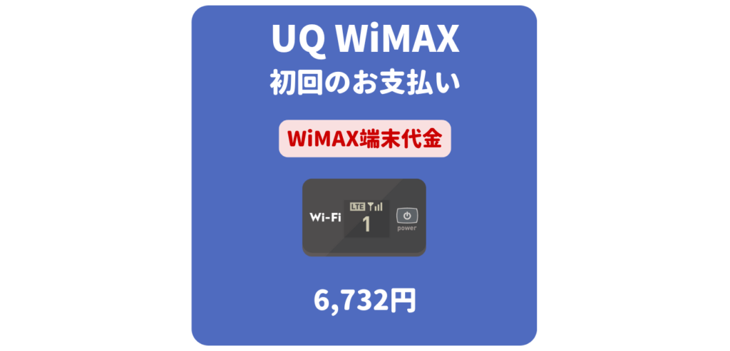 UQ WiMAX 端末代金（初回のお支払い）