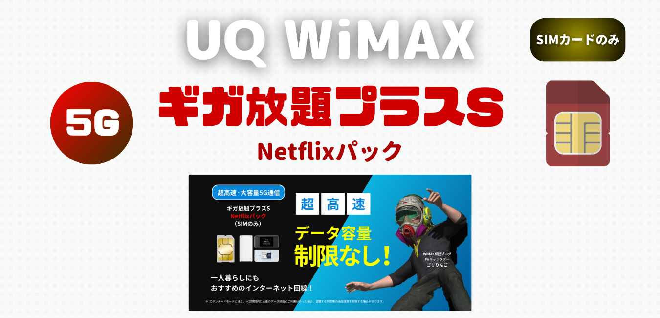 【SIMのみ】ギガ放題プラスS・Netflixパック を完全解説！