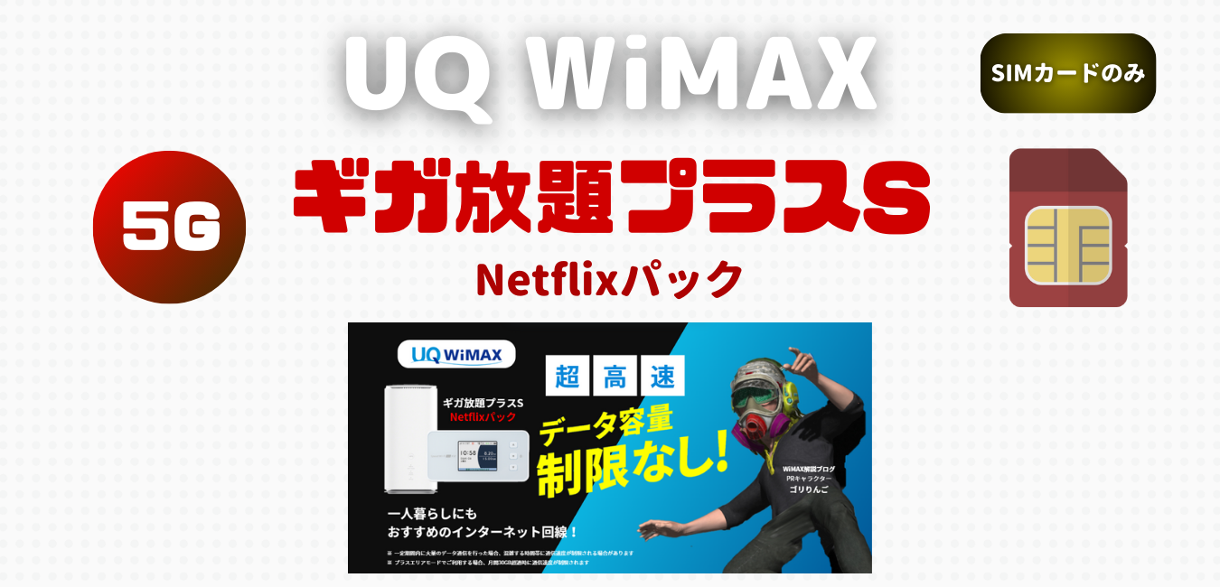 【SIMカード】ギガ放題プラスS・Netflixパック を完全解説！