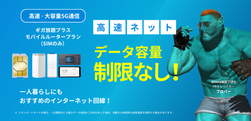 ギガ放題プラス モバイルルータープラン（SIMのみ）