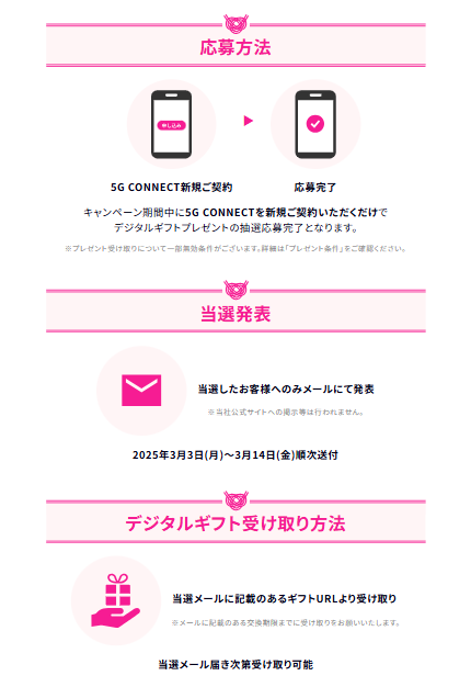5G CONNECT 「新春お年玉キャンペーン」のお手続き
