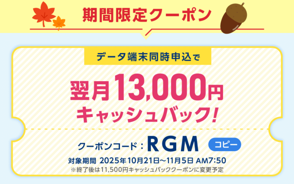 BIGLOBE WiMAX+5G ギガ放題プラス キャッシュバック特典