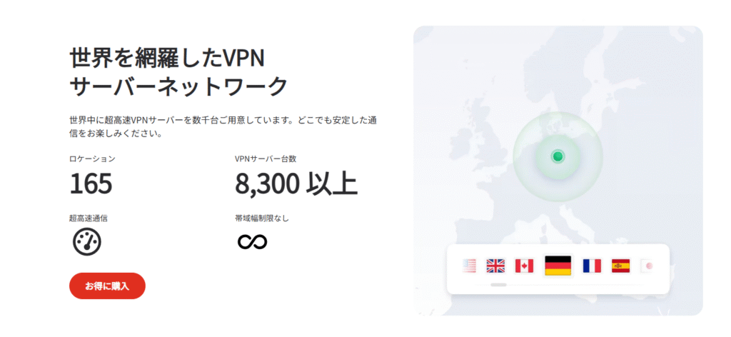 Nord VPN サーバー接続国