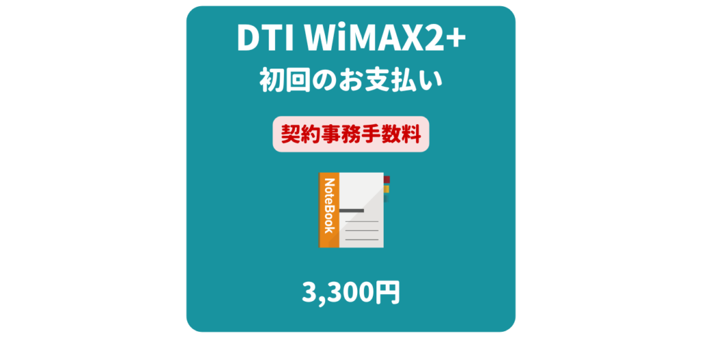 DTI WiMAX2+ 事務手数料（初回のお支払い）