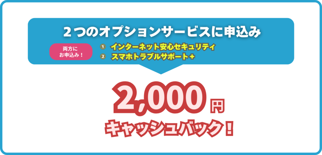 GMOとくとくBB WiMAX キャッシュバック特典（2,000円）
