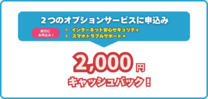 GMOとくとくBB WiMAX キャッシュバック特典（2,000円）
